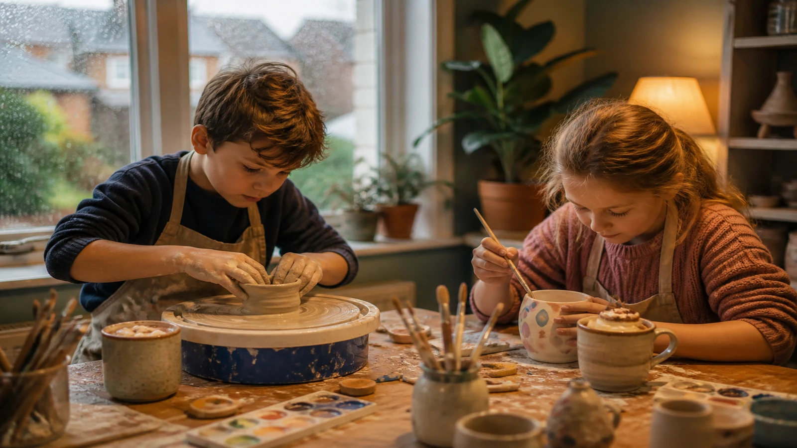 rainy day pottery wheel activities half term uk blog illustration